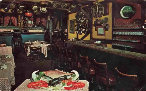 AK / Ansichtskarte CHICAGO  Illinois USA Cape-Cod-Room Drake-Hotel Restaurant Seafood Hummer Gastraum Bar Weinglaeser Kochgeschirr