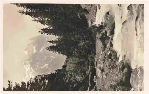 AK / Ansichtskarte Hasliberg Reuti Hasliberg BE Alpbach Maegisalp Hasliberg Bergbach Nadelwald Schneeberge Wildbach Felsbachbett