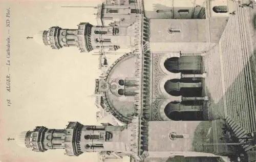 AK / Ansichtskarte ALGER  Algerie La-Cathédrale Kathedrale Treppen Arkaden Maurisch-Byzantinisch Tuerme Kuppeln Fassade