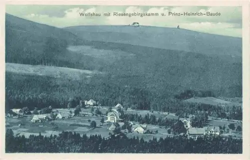 AK / Ansichtskarte Wolfshau Riesengebirge PL Riesengebirgskamm Prinz-Heinrich-Baude Wald Dorf Hauser Kamm
