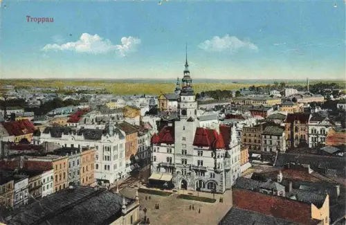 AK / Ansichtskarte Troppau OPAVA CZ Rathaus Stadtpanorama Marktplatz Gruenderzeit Kirche Turm Daecher