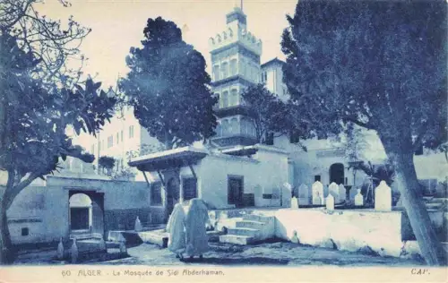 AK / Ansichtskarte ALGER  Algerie Mosquée-de-Sidi-Abderhaman Moschee Minarett Friedhof Baeume Passanten Kasbah