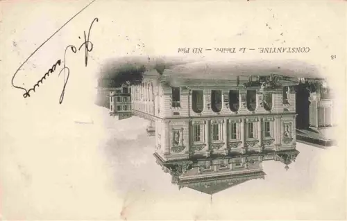 AK / Ansichtskarte CONSTANTINE Algerie Théâtre Theater Prachtbau Pferdekutschen Platz Treppenaufgang Saeulen