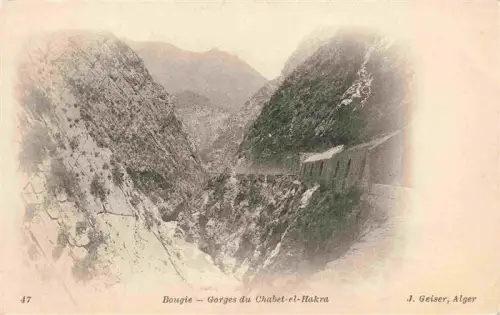 AK / Ansichtskarte Bougie Bejaia Algerie Gorges-du-Chabet-el-Hakra Schlucht Felsen Bruecke Berglandschaft Wildbach