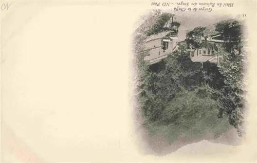 AK / Ansichtskarte Blida Blidah Algerie Gorges-de-la-Chiffa Hôtel-du-Ruisseau-des-Singes Berglandschaft Wald Pferdekutschen Gebaeude Fluss