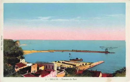 AK / Ansichtskarte Dellys Algerie Hafen Mole Kran Meer Bauarbeiten Kueste Werft