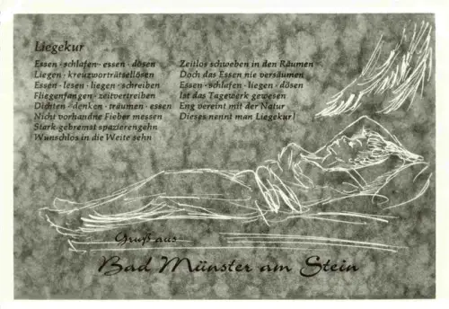AK / Ansichtskarte Bad Muenster am Stein Ebernburg Rheinland-Pfalz Liegekur Gedicht Kurgast Liegestuhl Erholung Humor Kurort