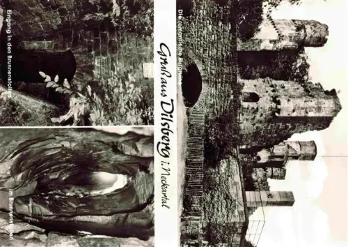 AK / Ansichtskarte Dilsberg Neckar Neckargemuend Heidelberg BW Burgruine Brunnenstollen Neckartal Eingang Hoehle Mauerwerk Tuerme