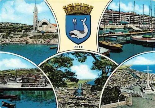 AK / Ansichtskarte SETE Cette Montpellier 34 Herault Kirche Strand Hafen Boote Wappen Kanal Panorama Festival-de-la-Mer