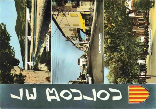 AK / Ansichtskarte Boulou Le CERET 66 Pyrenees-Orientales Pont-sur-le-Tech Place-de-la-Victoire Établissement-Hydrominéral Therme Fluss-Tech Strassenszene Wappen