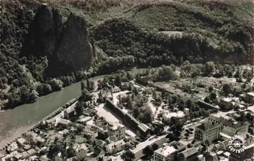 AK / Ansichtskarte Bad Muenster am Stein Ebernburg Rheinland-Pfalz Luftbild Nahe Rotenfels Felsen Altstadt Gaerten Wald Kurort