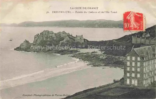 AK / Ansichtskarte PERROS-GUIREC Lannion 22 Cotes-d Armor Trestriguel Pointe-du-Chateau Ile-Tome Granit-Kueste Strand Meer Felsen