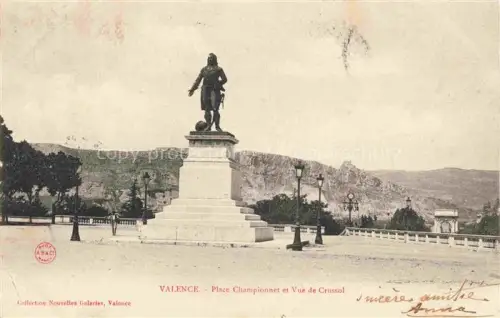AK / Ansichtskarte VALENCE -SUR-RHONE 26 Drome Place Championnet et vue de Crussol