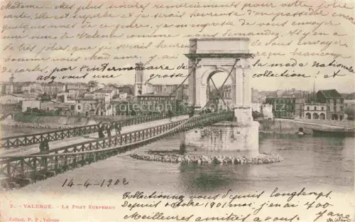 AK / Ansichtskarte VALENCE -SUR-RHONE 26 Drome Pont suspendu sur le Rhône