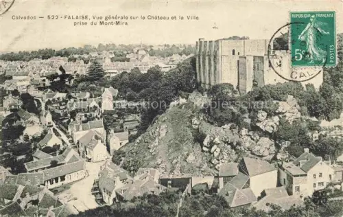 AK / Ansichtskarte Falaise  CAEN 14 Calvados Château Burg Mont-Mira Stadtansicht Haeuser Felsen Daecher Calvados