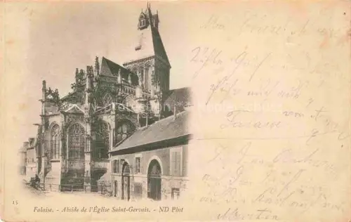 AK / Ansichtskarte Falaise  CAEN 14 Calvados Abside Eglise-Saint-Gervais Kirche Apsis Gotik Glockenturm Fassade