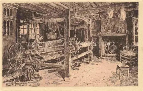 AK / Ansichtskarte HONFLEUR Lisieux 14 Calvados Musée-du-Vieux-Honfleur Tisserand Webstuhl Spinnrad Weberei Kamin Interieur Museum