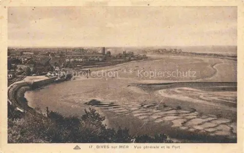 AK / Ansichtskarte Dives-sur-Mer CABOURG LISIEUX 14 Calvados Port Hafen Bucht Wattenmeer Kueste Fabrikschlote Stadtpanorama Vogelperspektive