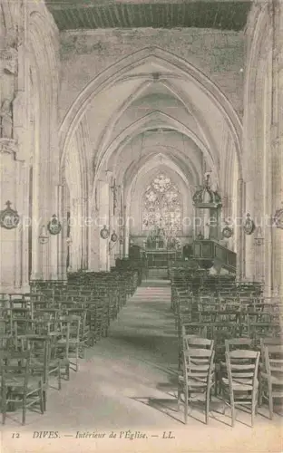 AK / Ansichtskarte Dives-sur-Mer CABOURG LISIEUX 14 Calvados Eglise Kircheninneres Mittelschiff Gotik Kirchenbaenke Rosettenfenster Kanzel Altar