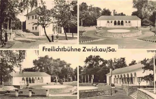 AK / Ansichtskarte ZWICKAU  Sachsen Freilichtbuehne Buehne Amphitheater Park Baeume Gebaeude