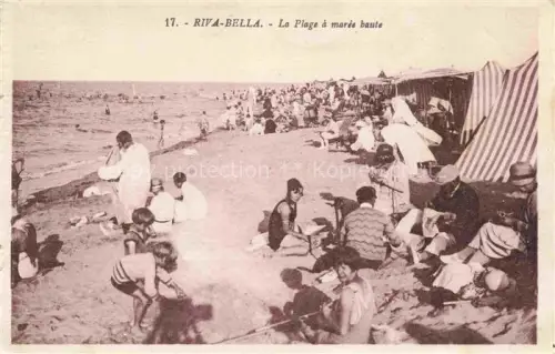 AK / Ansichtskarte RIVA-BELLA  Ouistreham CAEN 14 Calvados Plage Hochflut Badegaeste Strand Zelte Meer Kinder