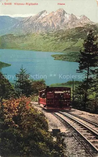 AK / Ansichtskarte Vitznau Witznau Vierwaldstaettersee LU Vitznau-Rigibahn Zahnradbahn Pilatus Vierwaldstaettersee Bergbahn Gleis Baeume