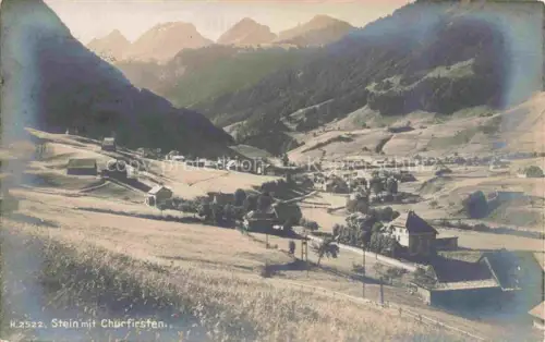 AK / Ansichtskarte Stein SG Churfirsten Tal Dorf Bergpanorama Wiesen Haeuser Toggenburg