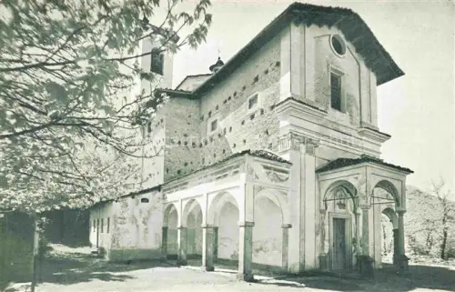 AK / Ansichtskarte Carona Lago di Lugano TI Santuario Madonna-d Ongero Kirchenportal Saeulengang Kapelle Baeume