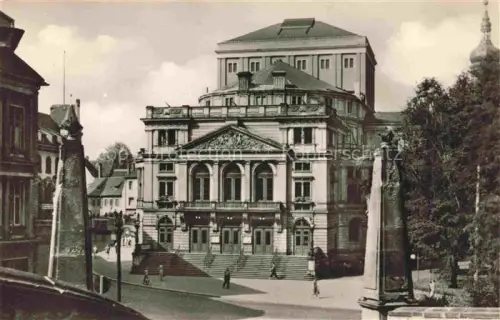 AK / Ansichtskarte ALTENBURG  (S.A.) Thueringen Theater Neoklassizismus Treppe Denkmal Baeume