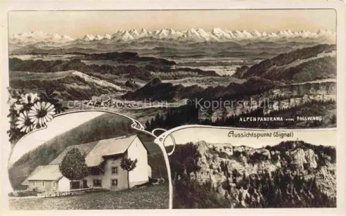 AK / Ansichtskarte Passwang Balsthal SO Alpenpanorama Signal-Aussichtspunkt Felsen Haus Bergpass Alpen