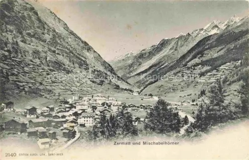 AK / Ansichtskarte ZERMATT VS Mischabelhoerner Panorama Dorf Alpen Tal Berge Gletscher