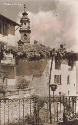 AK / Ansichtskarte Carona Lago di Lugano TI Motivo Kirche Glockenturm Balkon Gasse Gebaeude Pergola Wisterie