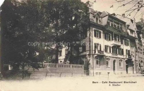 AK / Ansichtskarte BERN BE Café-Restaurant Bierhuebeli Restaurant Gasthaus Jugendstil-Gebaeude Baeume Fr.-Fuss-Phot
