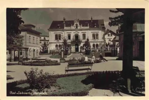 AK / Ansichtskarte Bad Liebwerda Lazne Libverda CZ Kurplatz Kurhaus Kurpark Baenke Baeume Kurort Madis