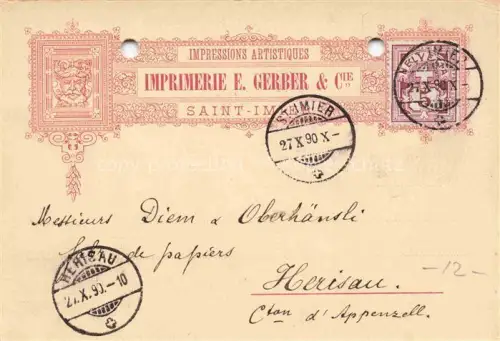 AK / Ansichtskarte Saint-Imier BE Imprimerie-E.-Gerber Druckerei Geschaeftskorrespondenz Gerber-Imprimeurs