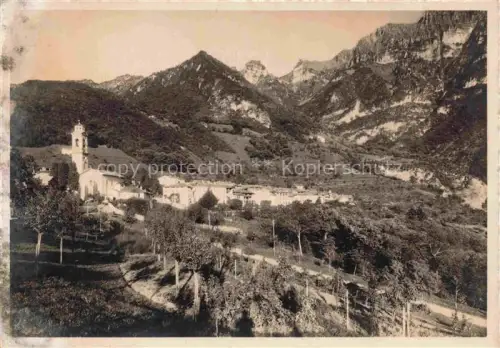 AK / Ansichtskarte Rovio Lugano TI Bergdorf Kirche Bergpanorama Tal Weinberge Baeume Rueedi