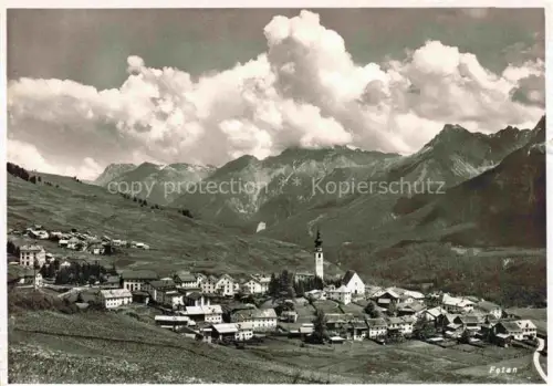 AK / Ansichtskarte Fetan Ftan GR Kirche Dorf Berge Alpen Wiesen Wald Tal
