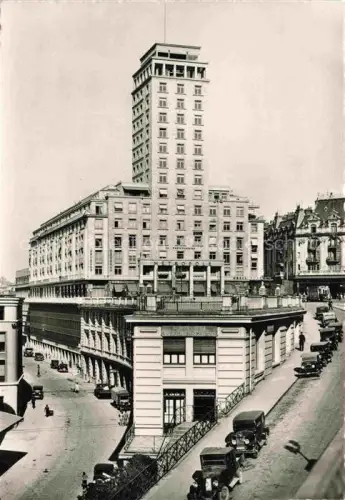 AK / Ansichtskarte LAUSANNE VD Métropole-Bel-Air Hochhaus Hotel Strassenszene Autos Art-déco Stadtansicht