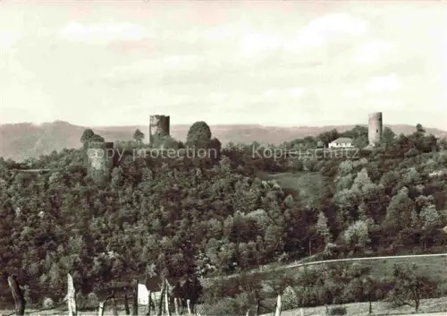 AK / Ansichtskarte Blankenberg Sieg NRW Burg-Blankenberg Burgruine Rundturm Bergfried Wald Huegel Sieg S/W-Fotokarte
