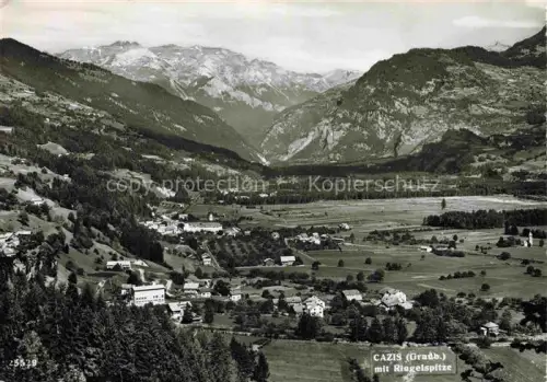 AK / Ansichtskarte Cazis Hinterrhein GR Fliegeraufnahme mit Ringelspitze