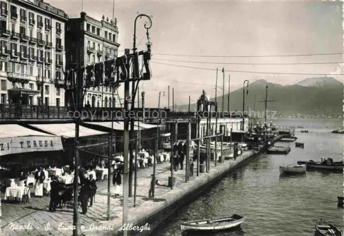 AK / Ansichtskarte NAPOLI Neapel Naples IT Santa Lucia e Grandi Alberghi