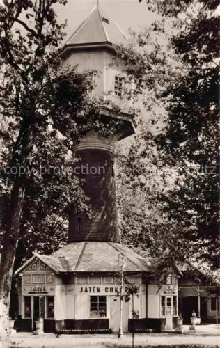 AK / Ansichtskarte Sosto NYIREGYHAZA HU Wasserturm Játék-Cukor-Laden Baeume Sóstó