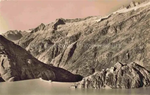 AK / Ansichtskarte Grimsel Hospiz Grimsel-Hospiz Gelmer Gerstenhoerner Stausee Berge Gletscher