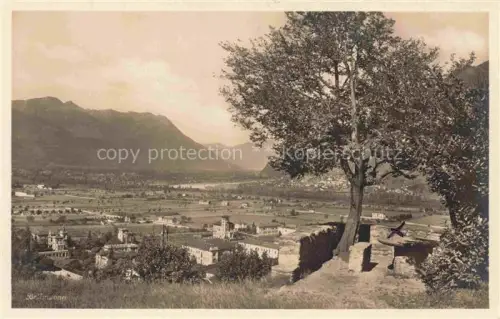 AK / Ansichtskarte BELLINZONA TI Stadtpanorama Tal Berge Felder Kirche Kloster Baum