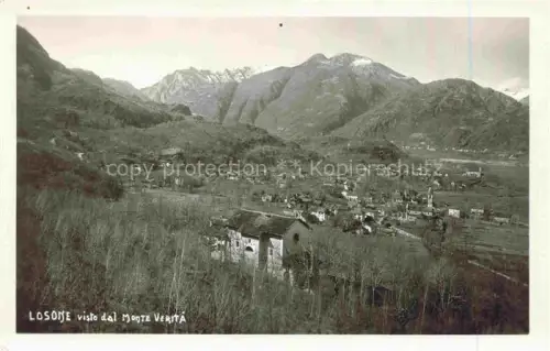 AK / Ansichtskarte Losone Locarno TI Monte-Verita Tal Berge Dorf Panorama Alpen Felder