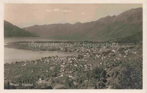 AK / Ansichtskarte Minusio Locarno TI Lago-Maggiore Stadtpanorama Tal Berge Felder Ufer