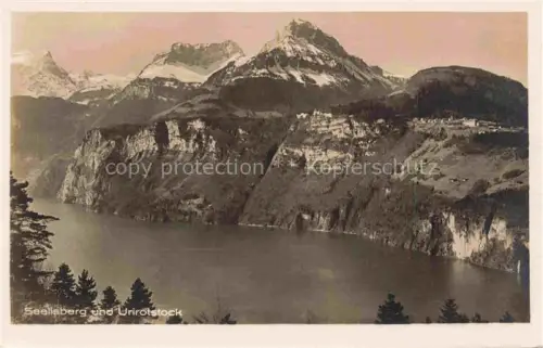 AK / Ansichtskarte Seelisberg UR Urirotstock Vierwaldstaettersee Bergdorf Felsen See Berge Alpen