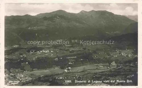 AK / Ansichtskarte Monte-Bre Lugano TI Lugano Tal Doerfer Panorama Berge Felder Kulm-Hotel Aussichtsturm