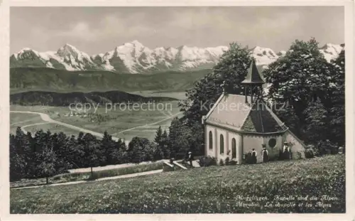 AK / Ansichtskarte Magglingen Macolin BIEL Bienne BE Kapelle Alpen Wiese Wald Tal Berge Berner-Alpen Panorama