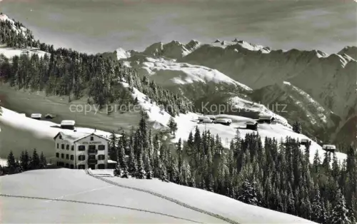 AK / Ansichtskarte Riederalp Raron VS Hotel-Alpenrose Blinnenhorn Mittaghorn Hohsandhorn Winter Schnee Wald Bergpanorama
